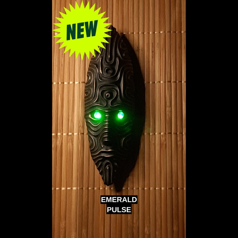 Tiki Wave Mask Bar Glowing Flickering Eyes, Draws Attention to