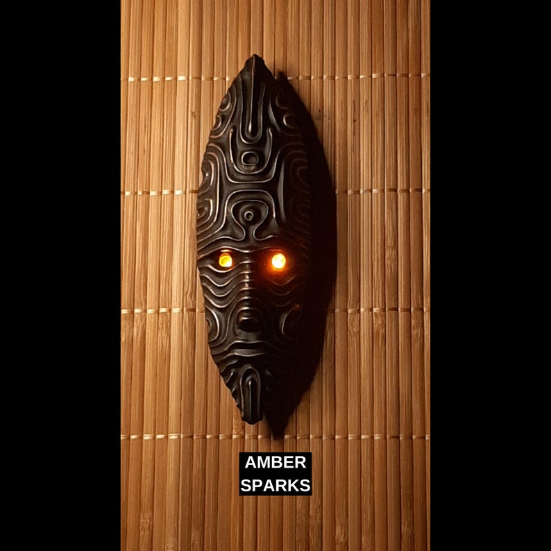 Tiki Wave Mask Bar Glowing Flickering Eyes, Draws Attention to