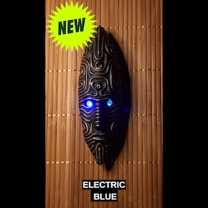 Tiki Wave Mask Bar Magnet, Glowing Flickering lights, Draws attention to any Tiki Bar theme