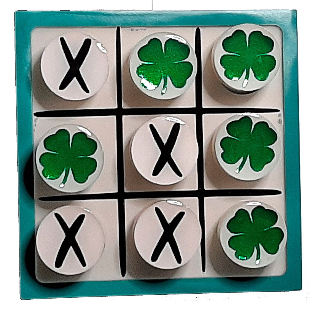 Shamrock Tic Tac Toe Game, Compact and Portable Small Size of