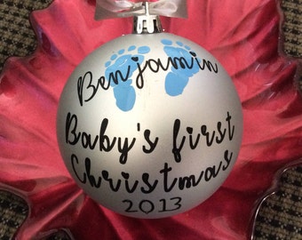 Personalized Baby's First Christmas, Baby Feet First Ornament