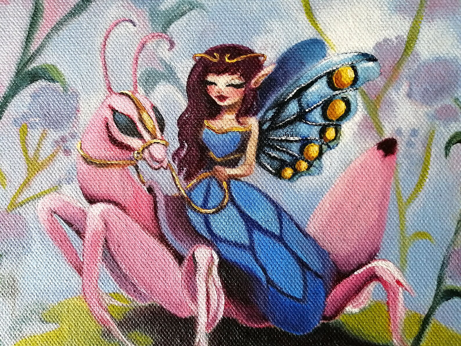 Die Fee Königin Malerei Zauberhafte Feenteich Kunst Süße | Etsy