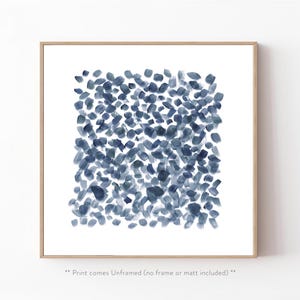 Blue Grey Abstract Watercolor Print: Giclée Art, Archival Paper, unframed square artwork