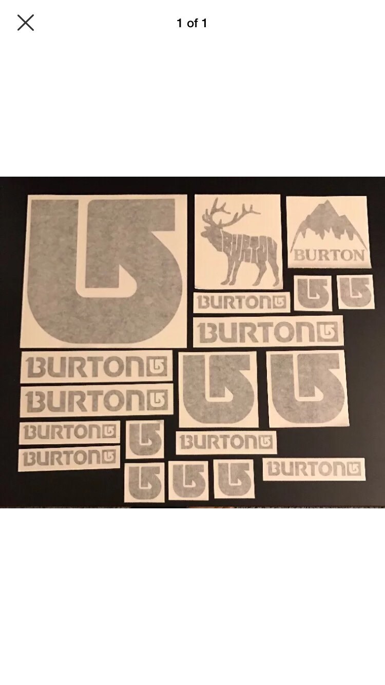 Burton Stickers Snowboarding Logo Very Rare Snow Vinyl Etsy
