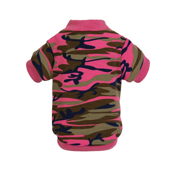 Pink Camo Dog Sweatshirt - Camouflage Dog Sweater - Pink Camo Dog Jumper - Dog/Puppy Clothing