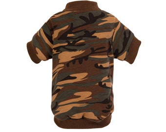 Brown Camo Dog Sweatshirt - Camouflage Dog Sweater - Brown Camo Dog Jumper - Dog/Puppy Clothing