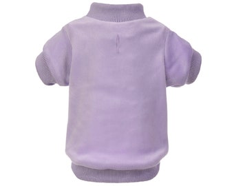 Lilac Velour Dog Sweatshirt - Lilac Velour Dog Sweater - Lilac Velour Dog Jumper - Dog/Puppy Clothing