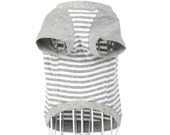 Grey Striped Dog T-Shirt - Dog Tees - Grey Dog Shirts - Pet Shirts - XXS to XXL