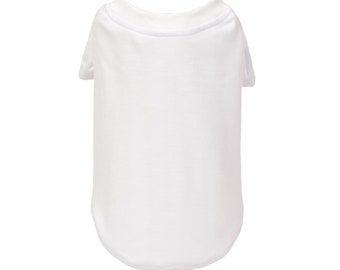 T-shirt pour chien blanc - T-shirt pour chien en polyester - Chemises pour chien - Chemises pour animaux de compagnie - XXS à 4XL