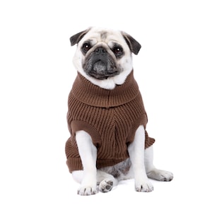 Rib Knit Dog Sweater - Dog Jumper - Winter Dog Clothing - Toffee - Dog Clothing, Dog Accessories and Dog Gifts
