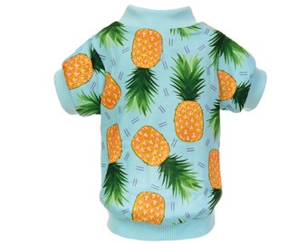 PINE-APPAW-LICIOUS Dog Sweatshirt - Pineapple Pattern Dog Sweater - Pineapple Blue Dog Jumper - Vêtements pour chien / chiot