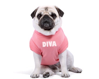 Camiseta para perros de diseñador - Camiseta Diva para perros y cachorros - Camisas para perros - Ropa para perros - Regalo para perros - XS a 4XL - Ropa para perros de calidad