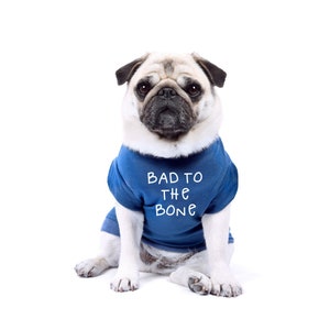 Designer Dog Tshirt - Bad To The Bone T-Shirt for Dogs and Puppies - Dog Shirts - Dog Clothes - Dog Gift - XS to 4XL - Quality Dog Clothing
