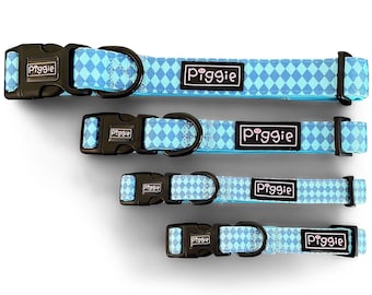 Diamonds are Fur-ever HUNDEHALSBAND - Blue Diamond Neopren Gepolstertes Hundehalsband - Hundezubehör - Welpenhalsband - Hochwertiges Hundezubehör