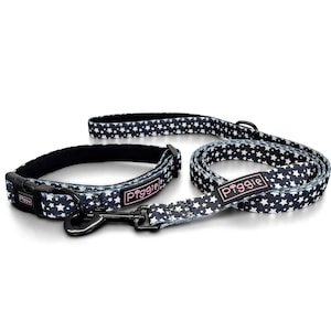 Woof Upon a Star - Midnight Star Dog COLLAR and LEAD SET - Dog Collar - Dog Accessories - Puppy Collar and Leash