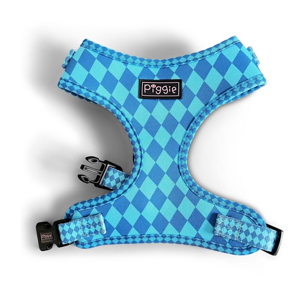 Diamonds are Fur-ever Adjustable Dog Harness - Blue Diamond Soft Padded Dog Harness - Puppy Harness - Breathable Mesh