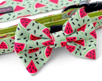 MELON-TASTIC Dog Bow Tie - Quick Fastening - Watermelon Design Dog Bow Tie - Quality Dog Accessories