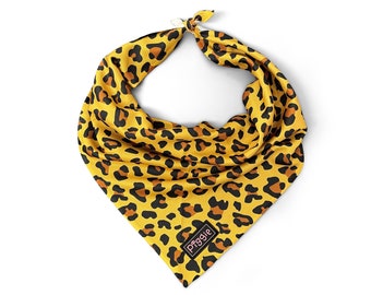 LEO-PAWD POWER Dog Bandana - Classic Triangular Tie-On Dog Bandana - Leopard Design Dog Bandana - Quality Dog Accessories