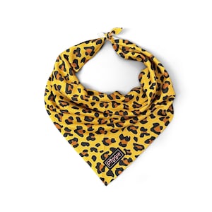 LEO-PAWD POWER Dog Bandana - Classic Triangular Tie-On Dog Bandana - Leopard Design Dog Bandana - Quality Dog Accessories