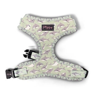 Barky Sharky Verstellbares Welpen- oder Hundegeschirr mit optional passender Hundeleine, Größen XS bis XL, das perfekte Hundegeschenk, gepolstertes Netzfutter