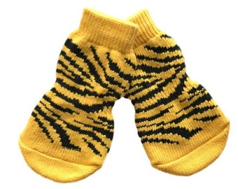 Tiger Dog Socks - Non Slip Soles - Dog Socks - 4 Pack - Quality Dog Accessories