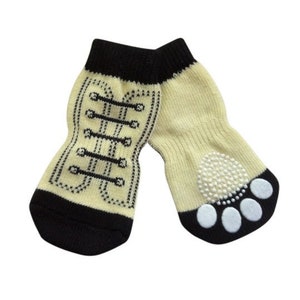 Sneaker Dog Socks - Non Slip Soles - Dog Socks - 4 Pack - Quality Dog Accessories