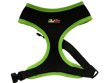 Green Sports Mesh Dog Harness - Green Trim Dog Harness - Vest Dog and Puppy Harness - XS to XL - RichPaw