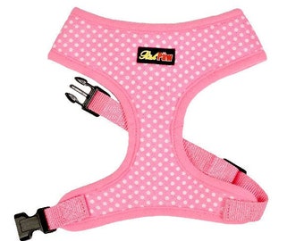 Dog Harness - Pink Polka Dot Dog Harness - Vest Dog and Puppy Harness - XS to XL - RichPaw