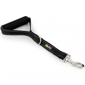 Black Reflective Short Dog Lead - Puppy and Dog - Padded Handle Dog Lead by RichPaw - Short Durable Dog Leash