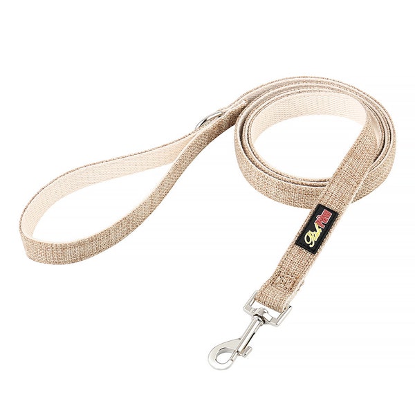 Beige Eco Friendly Hemp and Cotton Dog Lead with Matching Collar Available - Puppy and Dog - Organic Hemp Dog Leads by RichPaw