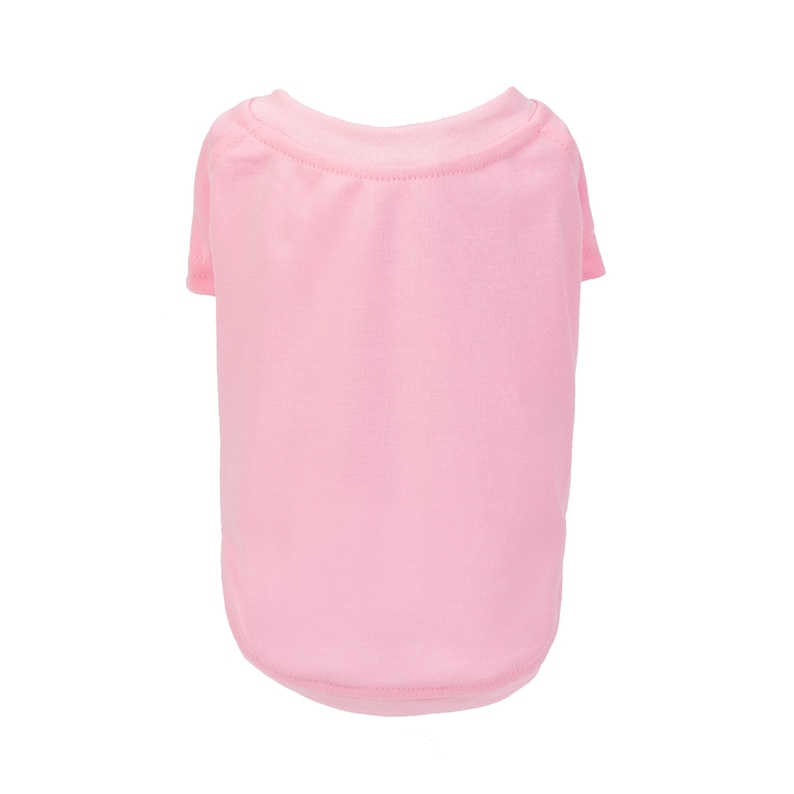 Op de afbeelding: Een effen roze hondenshirt met korte mouwen en een ronde hals.