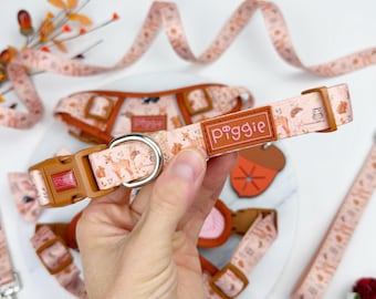 Woodland Friends Dog Collar: Dog or Puppy Collar, XS - L, Neoprene Padded, Optional Matching Accessories