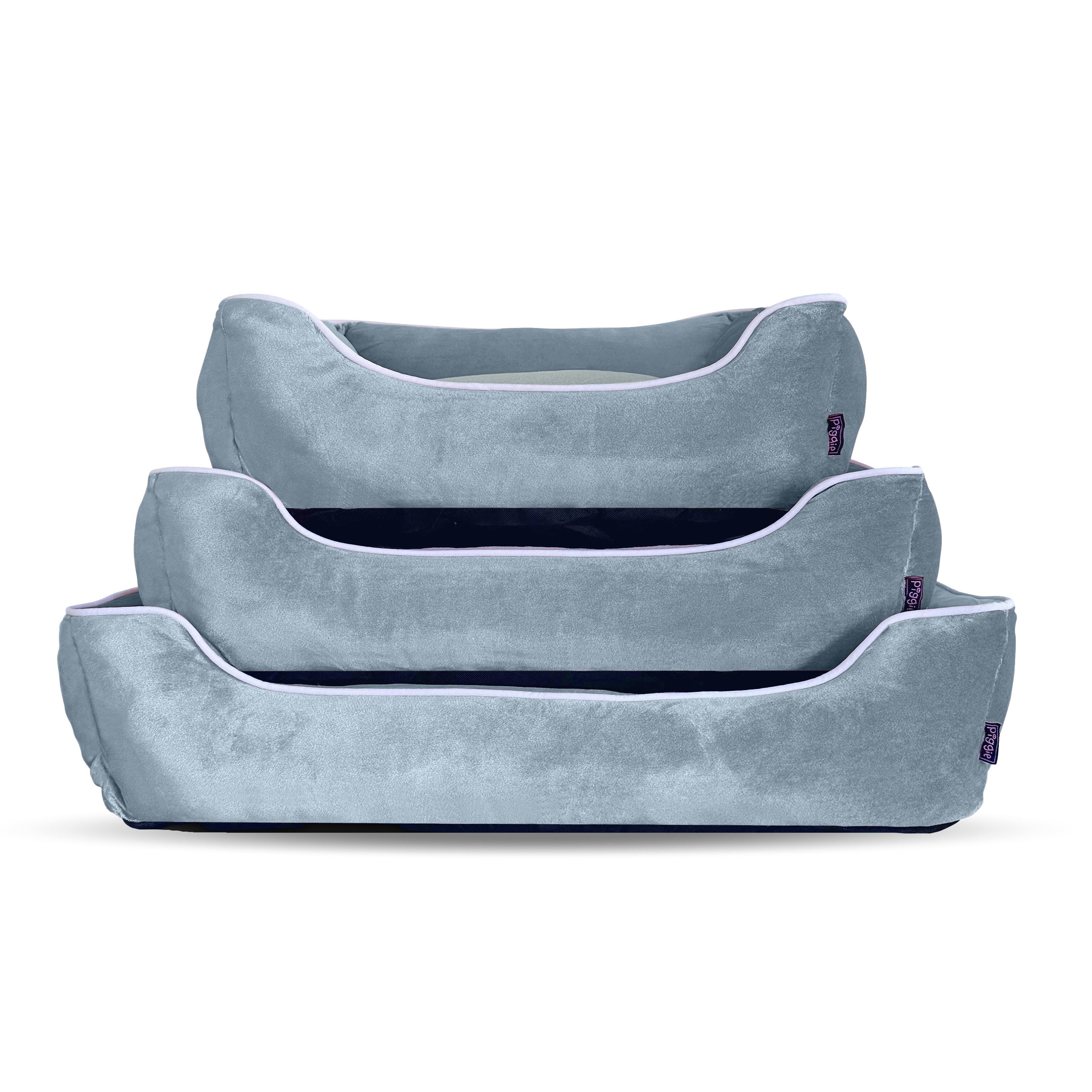 Blue velvet dog bed discount