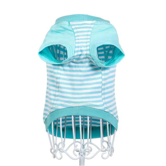 Cyan Striped Dog Tshirt Dog Tees Blue Dog Shirts Pet Etsy UK