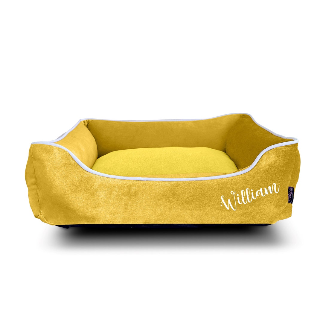 Personalised Dog Bed LUXE Butterscotch VELVET Luxury Dog Bed Etsy