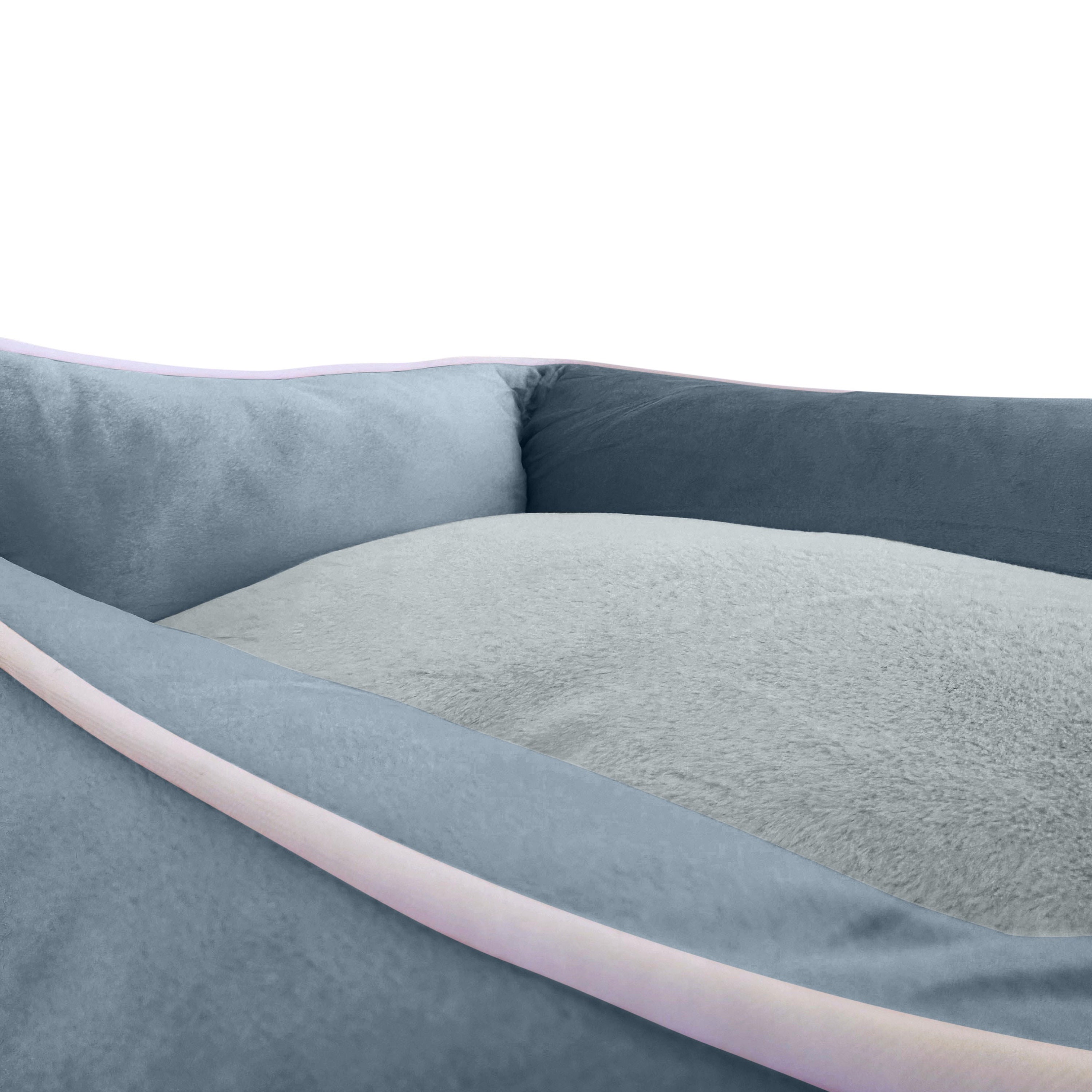 Blue velvet dog bed hotsell