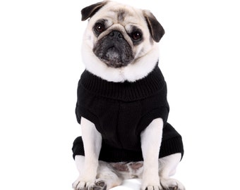 Black Cable Knit Dog Sweater - Black Dog Sweater - Black Winter Dog Jumper - Dog/Puppy Clothing