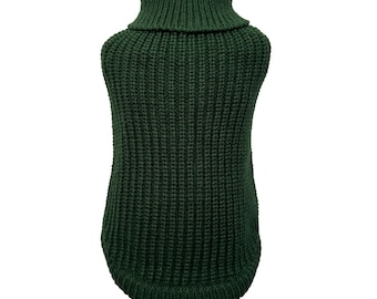 Rib Knit Dog Sweater - Dog Jumper - Winter Dog Clothing - Hunter Green - Dog Clothing, Dog Accessories and Dog Gifts