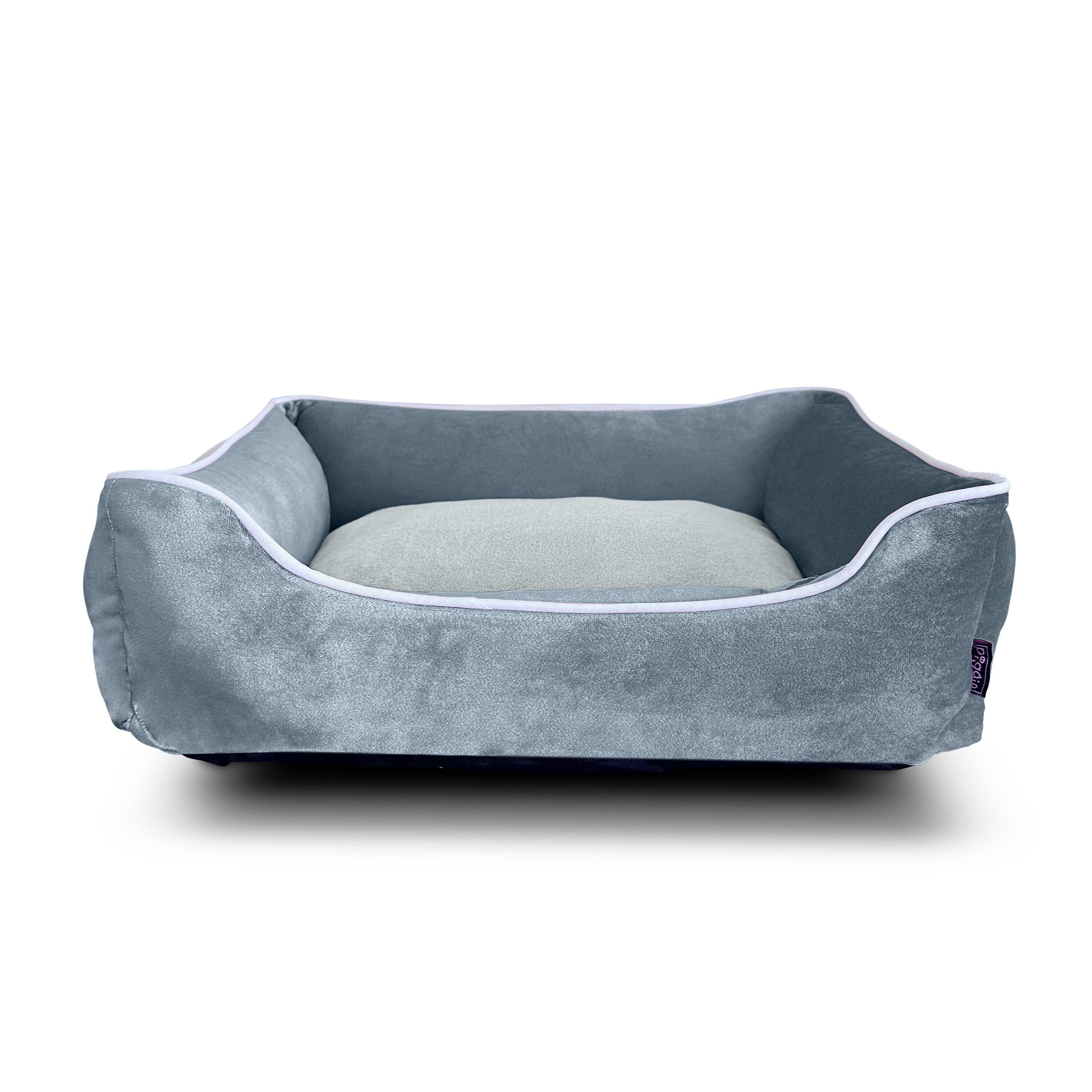 Blue velvet dog bed deals