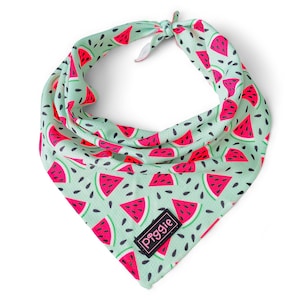 MELON-TASTIC Dog Bandana - Classic Triangular Tie-On Dog Bandana - Watermelon Design Dog Bandana - Quality Dog Accessories
