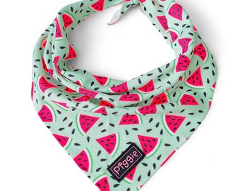 MELON-TASTIC Dog Bandana - Classic Triangular Tie-On Dog Bandana - Watermelon Design Dog Bandana - Quality Dog Accessories