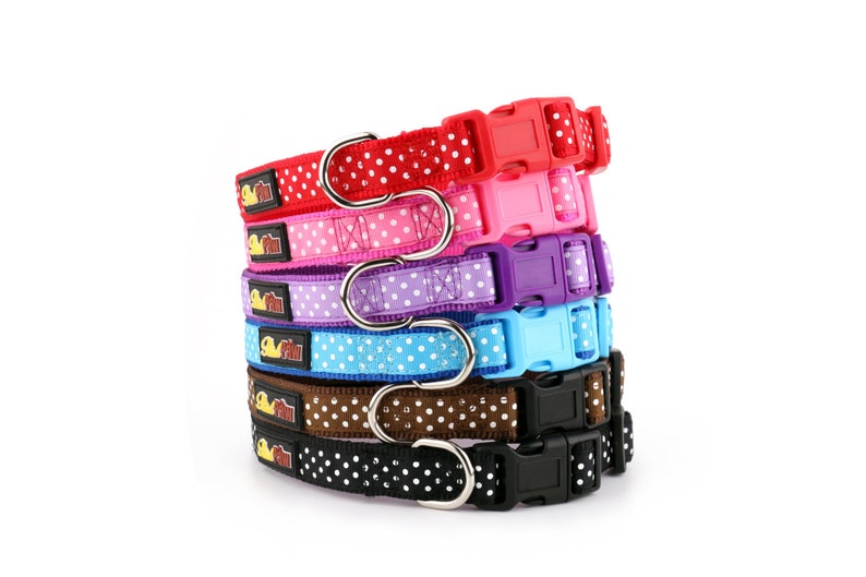 Pink Polka Dot Dog Collar and Matching Lead Set Puppy and Etsy UK