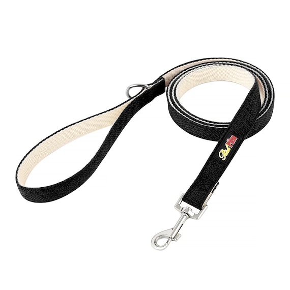 Black Eco Friendly Hemp and Cotton Dog Lead With Matching Collar