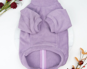 Lilac Dog Fleece - Regular: S to 6XL, Super Soft, Machine Washable, Unique Two Zip Design