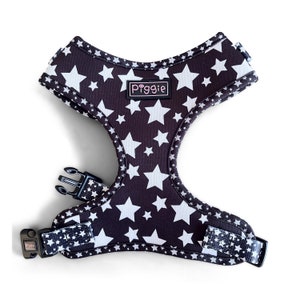 Woof Upon a Star Adjustable Dog Harness - Midnight Star Soft Padded Dog Harness - Puppy Harness - Breathable Mesh - Optional Dog Accessories