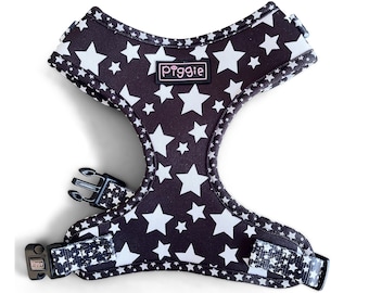 Woof Upon a Star Adjustable Dog Harness - Midnight Star Soft Padded Dog Harness - Puppy Harness - Breathable Mesh