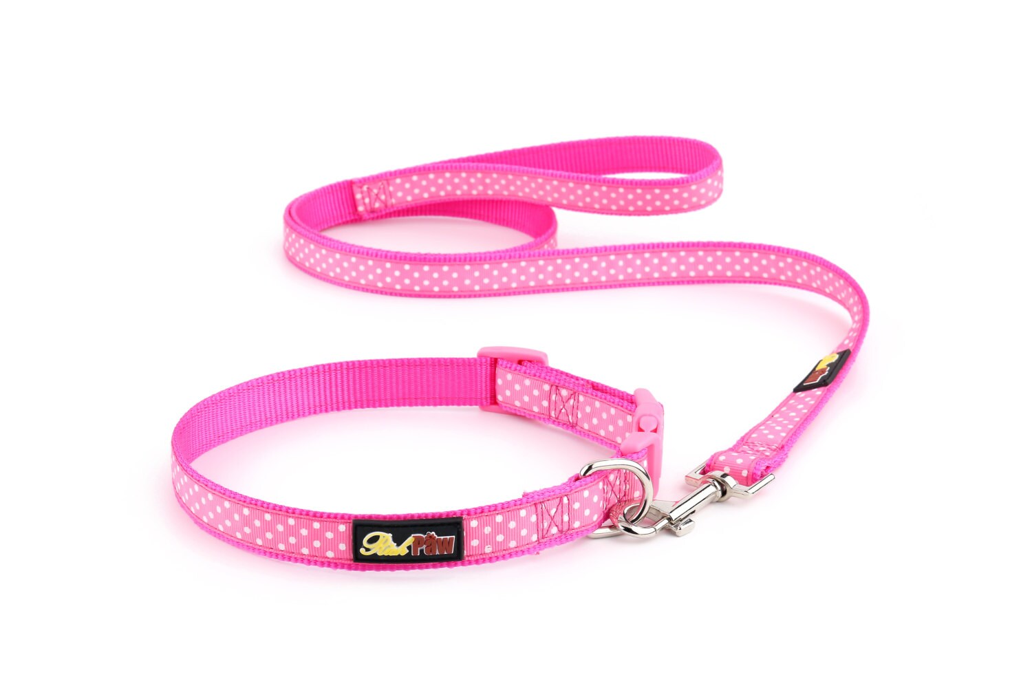 Pink Polka Dot Dog Collar and Matching Lead Set Puppy and Etsy UK