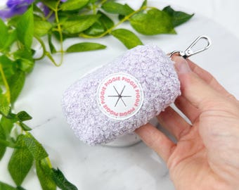 Lilac Poop Bag Holder: Teddy Fleece Dog Poo Bag Holder