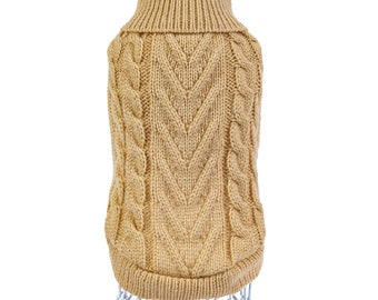 Stein Pullover mit Zopfmuster: Gestricktes Sweatshirt für Hund Oder Welpe, Warmer Winter Hundebekleidung, XS bis 4XL