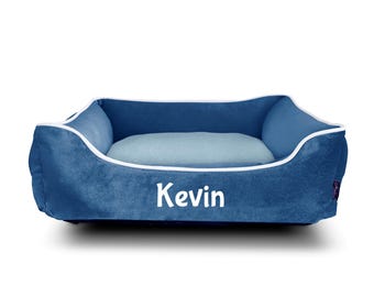 Personalised Dog Bed with Name - Custom Dog Name Bed - Luxury Velvet Soft Dog Bed - Custom Pet Bed in Small to Large - Puppy Gift - Birthday